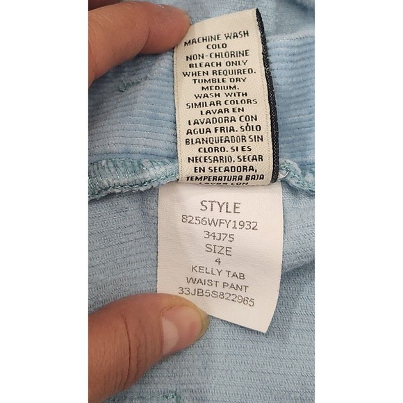 Polo Ralph Lauren Kelly Vintage Waist Pant‎ Bootcut Blue Corduroy Pants Sz 4x32 - Picture 5 of 11